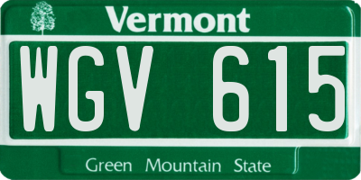 VT license plate WGV615