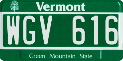 VT license plate WGV616