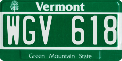 VT license plate WGV618