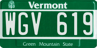 VT license plate WGV619