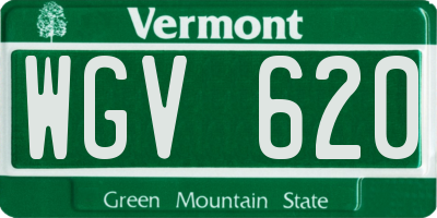 VT license plate WGV620