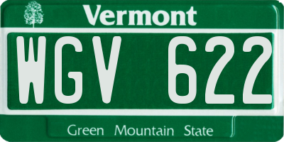 VT license plate WGV622