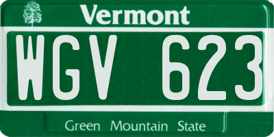 VT license plate WGV623