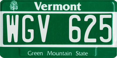 VT license plate WGV625