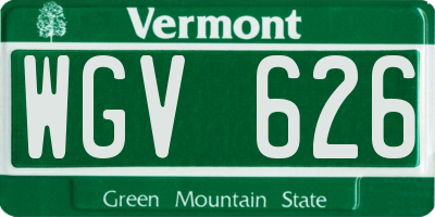 VT license plate WGV626