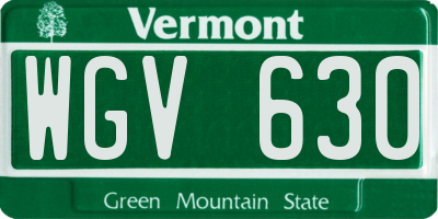 VT license plate WGV630