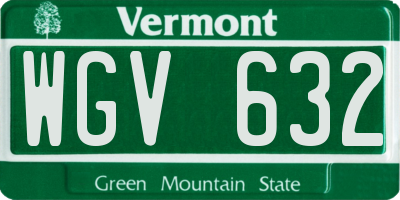 VT license plate WGV632
