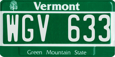 VT license plate WGV633