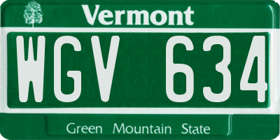 VT license plate WGV634