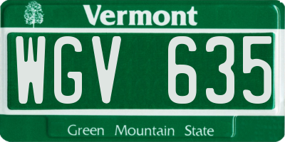 VT license plate WGV635