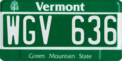 VT license plate WGV636
