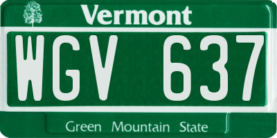 VT license plate WGV637