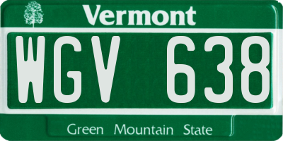 VT license plate WGV638