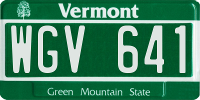 VT license plate WGV641