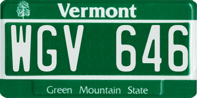 VT license plate WGV646