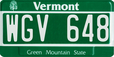 VT license plate WGV648