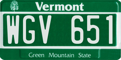 VT license plate WGV651