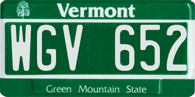 VT license plate WGV652