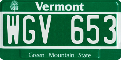 VT license plate WGV653