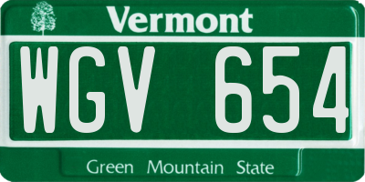 VT license plate WGV654