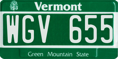 VT license plate WGV655