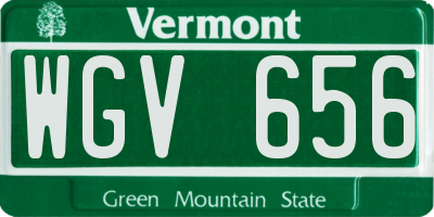 VT license plate WGV656