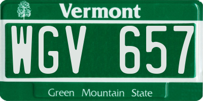 VT license plate WGV657