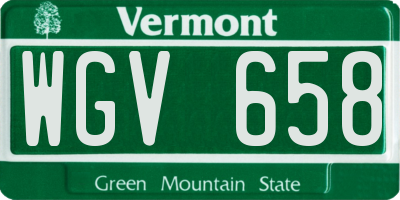 VT license plate WGV658