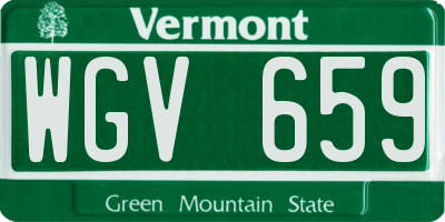 VT license plate WGV659
