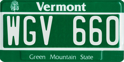 VT license plate WGV660