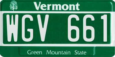 VT license plate WGV661