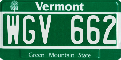 VT license plate WGV662