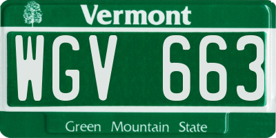VT license plate WGV663