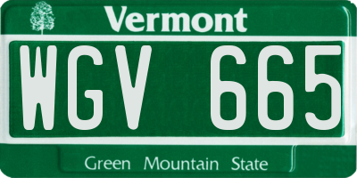 VT license plate WGV665