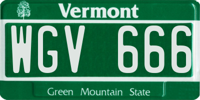 VT license plate WGV666