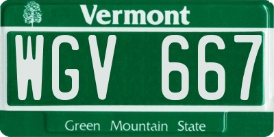 VT license plate WGV667
