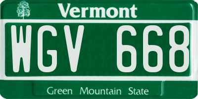 VT license plate WGV668