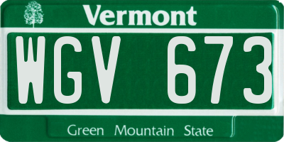 VT license plate WGV673