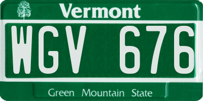 VT license plate WGV676