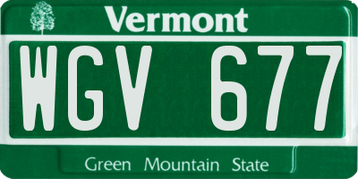 VT license plate WGV677