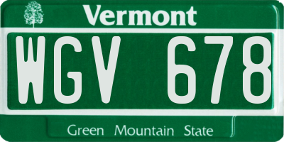 VT license plate WGV678