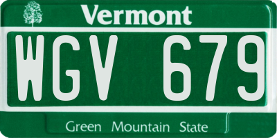 VT license plate WGV679