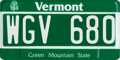 VT license plate WGV680