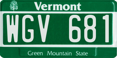 VT license plate WGV681
