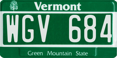 VT license plate WGV684