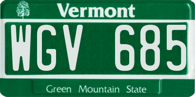 VT license plate WGV685