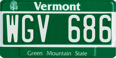 VT license plate WGV686