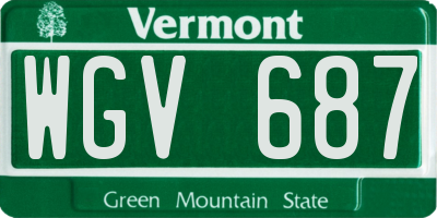 VT license plate WGV687