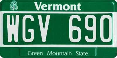 VT license plate WGV690