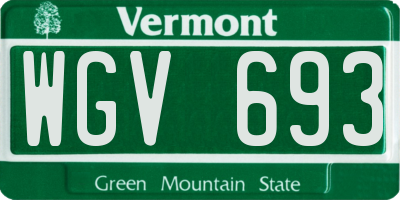 VT license plate WGV693